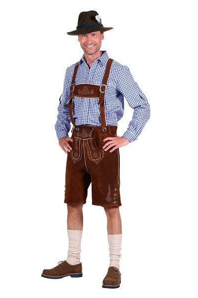 Lederhose donkerbruin kort
