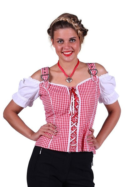 Tiroler shirt Mia rood wit