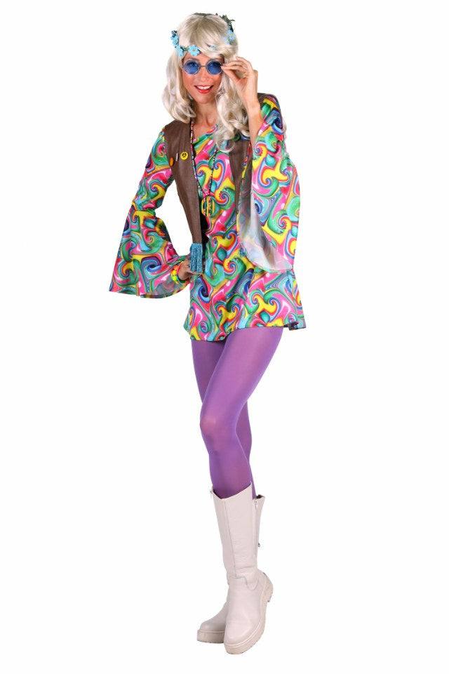 Hippie jurk dames paars