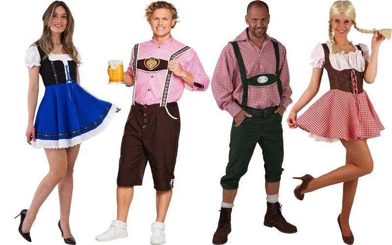 JASAMBAC 3-delige Duitse dirndl-jurk voor dames, Oktoberfest, Beierse JASAMBAC 3-delige Duitse dirndl-jurk voor dames, Oktoberfest, Beierse