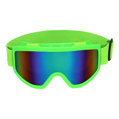 Neon groene feestbril close-up – verkleedaccessoire voor festivals en après-ski