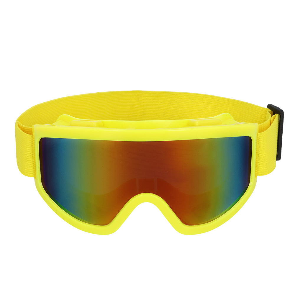 Party skibril neon geel detail – lichtgewicht skibril voor carnaval outfit - vooraanzicht
