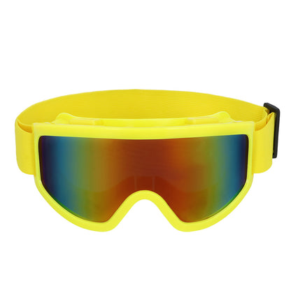 Party skibril neon geel detail – lichtgewicht skibril voor carnaval outfit - vooraanzicht