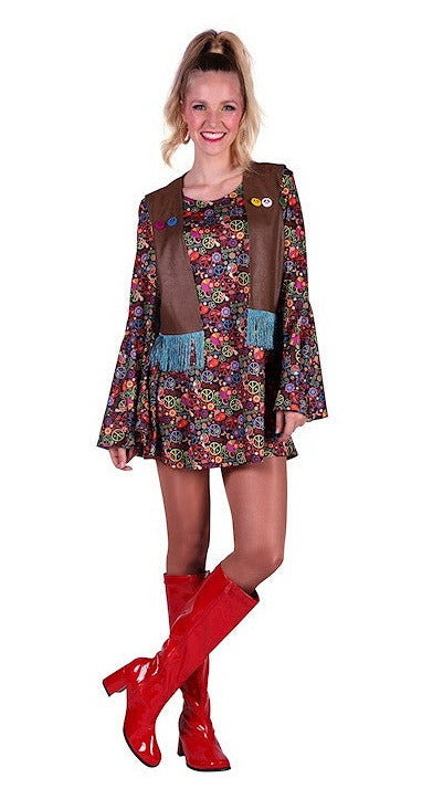 peace hippie jurk met jasje