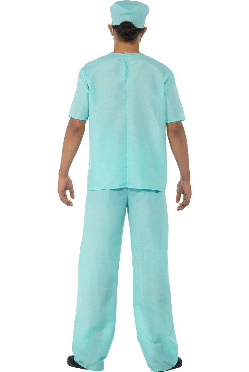 Achterkant dokter kostuum heren chirurg outfit carnaval verkleedkleding