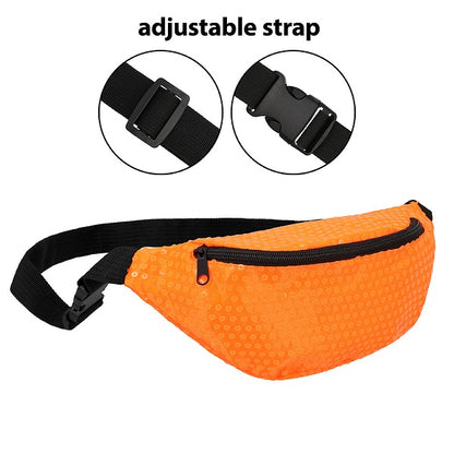 Neon Oranje Heuptasje met Rits – Jaren 80 Feest Accessoire