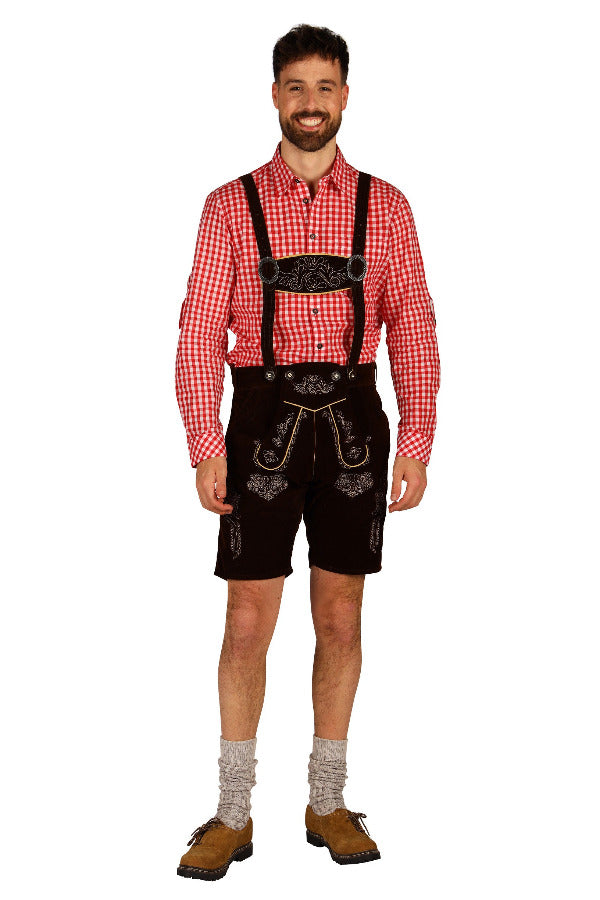 donkerbruine lederhose Jonas 