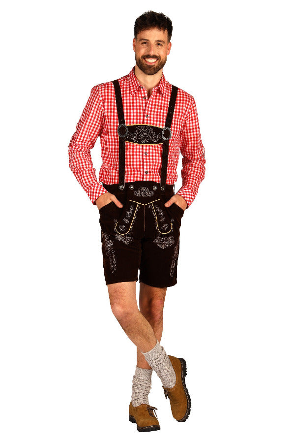 Lederhose Jonas faux leer donkerbruin