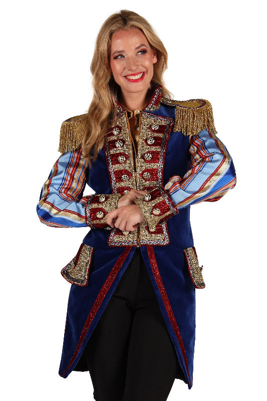 dames carnavalsjas blue Velvet
