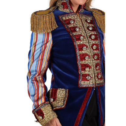 Dames carnaval Velvet Sensation Luxe Blauw