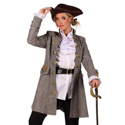 CarnavalsJas dame Anne Bonny Grijs