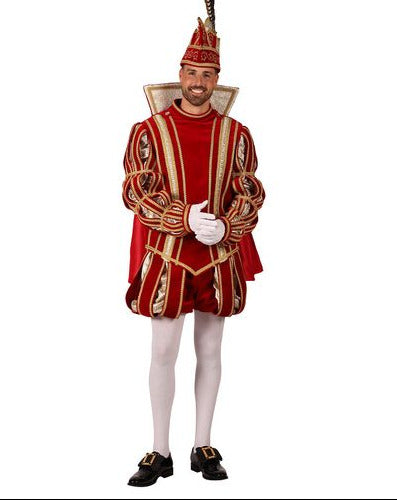 Prins Carnaval Kostuum Rood Goud Luxe compleet kostuum met broek