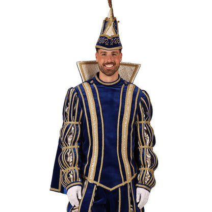 Prins Carnaval Kostuum Blauw Goud Luxe