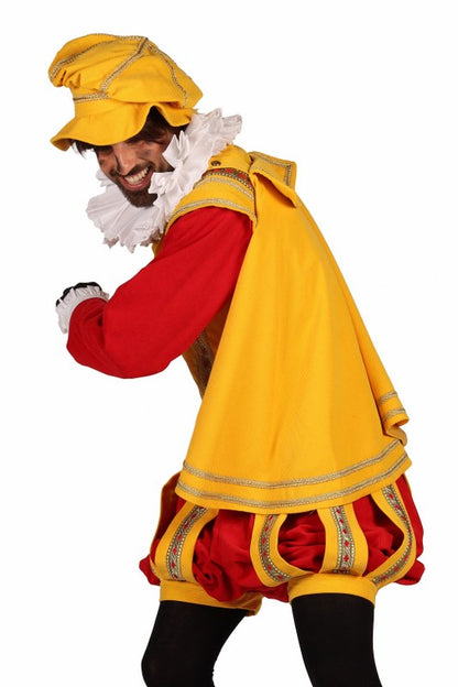 Pietenpak Amsterdam Geel-Rood rib met cape