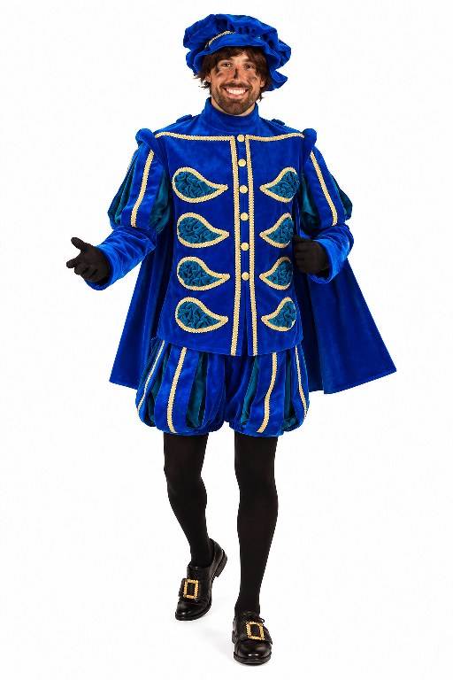 Hoofdpiet deluxe Formentera Blauw-Turquoise Fluweel met druppels