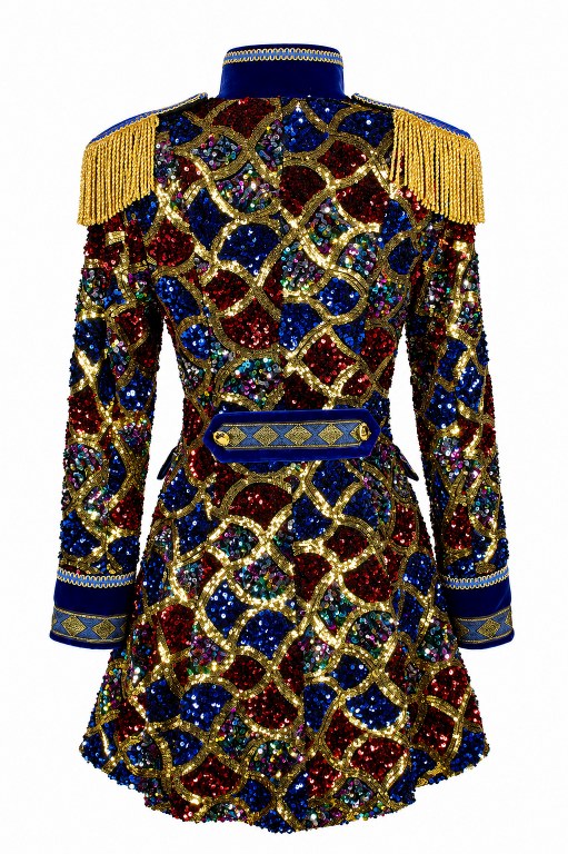 Jas Dame Sequin Wave Blauw