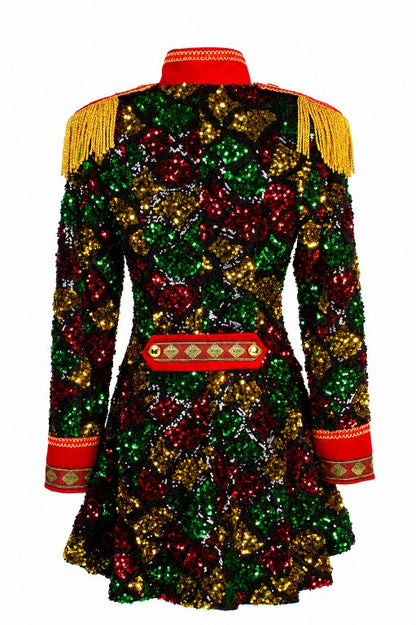 Jas Dame Sequin Wave Rood
