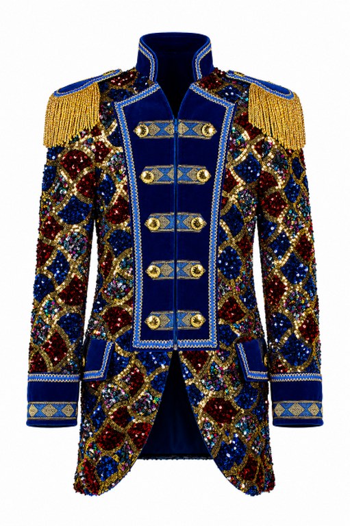 Jas heer Sequin Wave Blauw