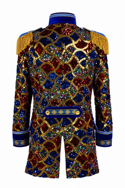 Jas heer Sequin Wave Blauw