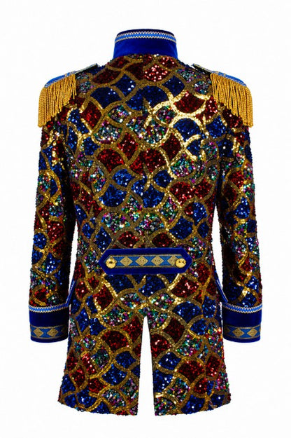Jas heer Sequin Wave Blauw