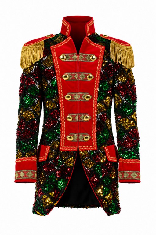 Jas heer Sequin Wave Rood