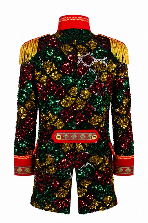 Jas heer Sequin Wave Rood