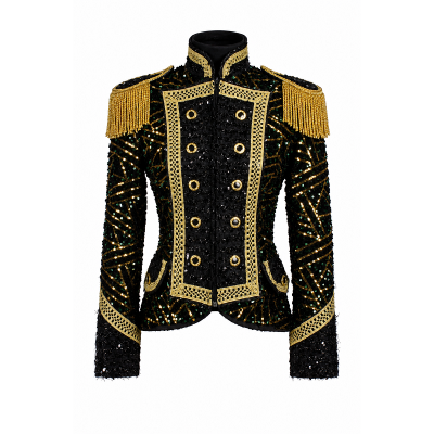 Jas Dame Sequin Triangle Groen