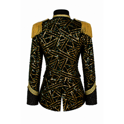Jas Dame Sequin Triangle Groen