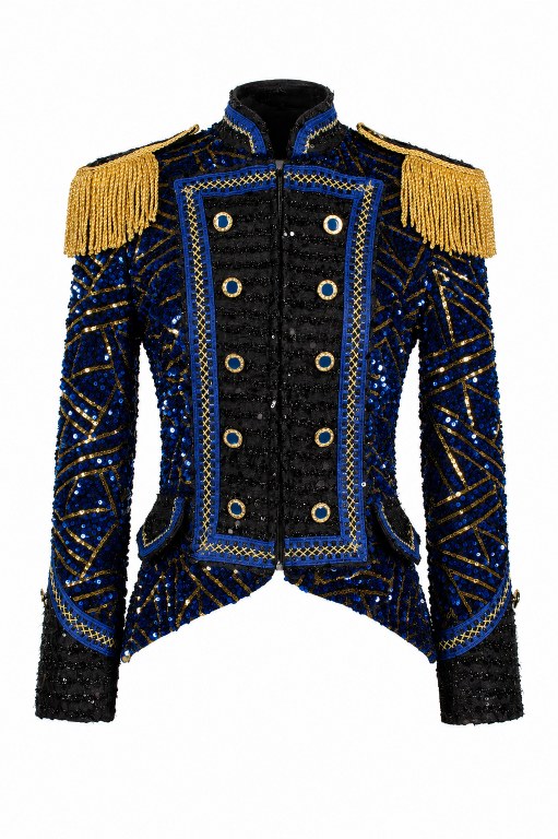 Jas Dame Sequin Triangle Blauw