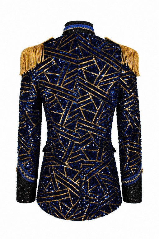 Jas Dame Sequin Triangle Blauw