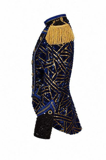 Jas Dame Sequin Triangle Blauw