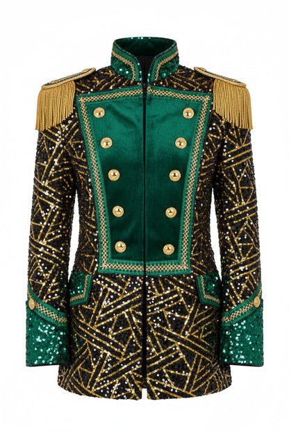 Men's Jacket Sequin Triangle Green