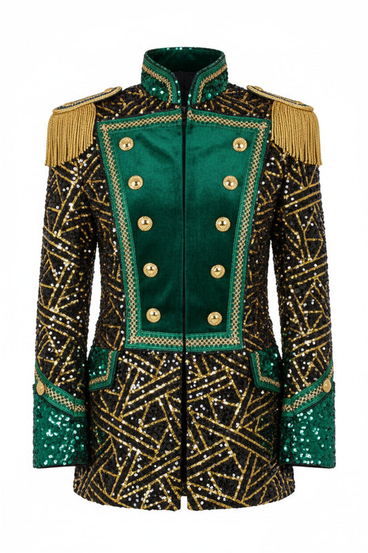 Jas heer Sequin Triangle Groen