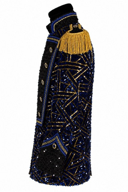 Jas heer Sequin Triangle Blauw