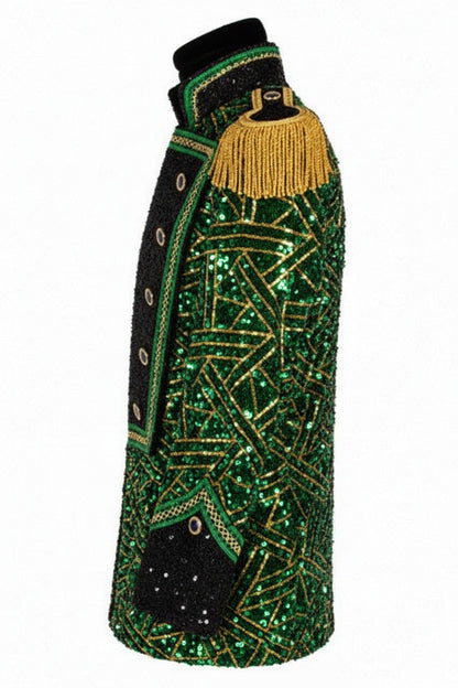 Men's Jacket Sequin Triangle Green