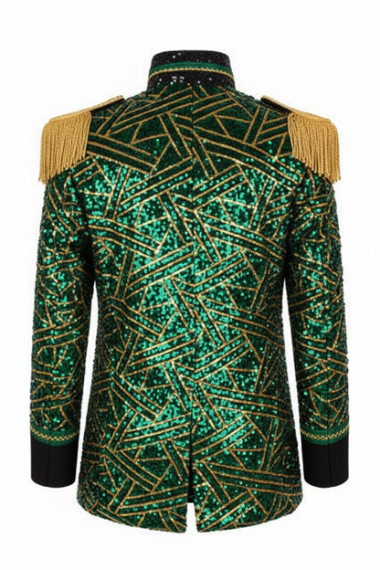 Men's Jacket Sequin Triangle Green
