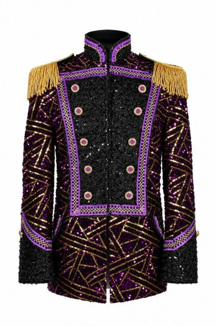Jas heer Sequin Triangle Paars