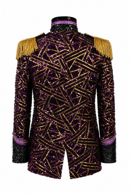 Jas heer Sequin Triangle Paars