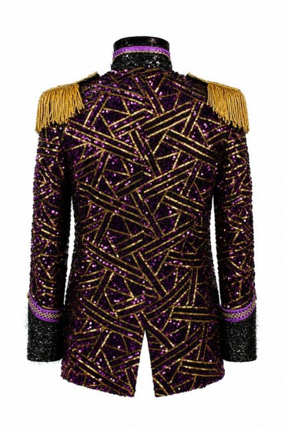 Jas heer Sequin Triangle Paars