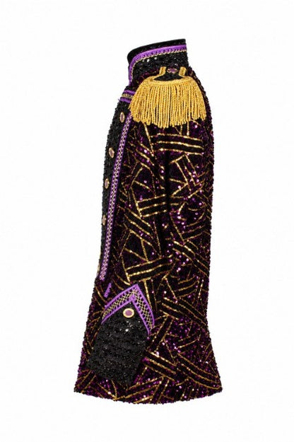 Jas heer Sequin Triangle Paars