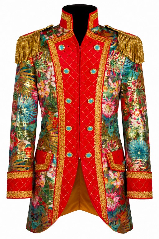 Jas Heer Metelic Flower Rood