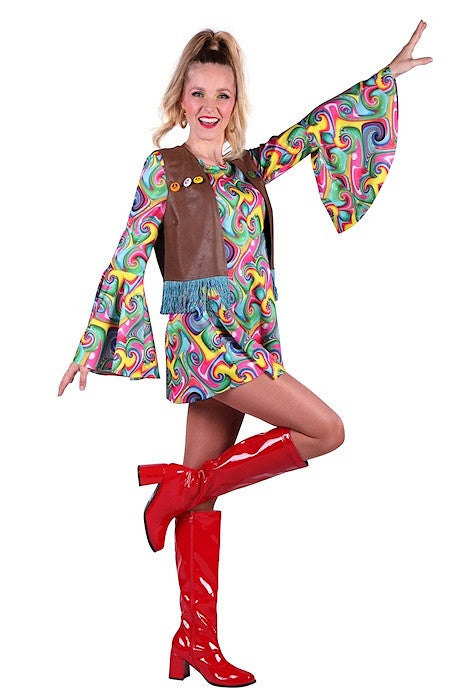 Hippie dame Luna of Moon Hippie jurk met jasje