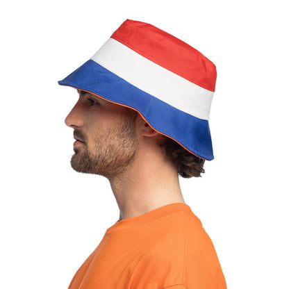 Holland bucket hat rood wit blauw – zijaanzicht