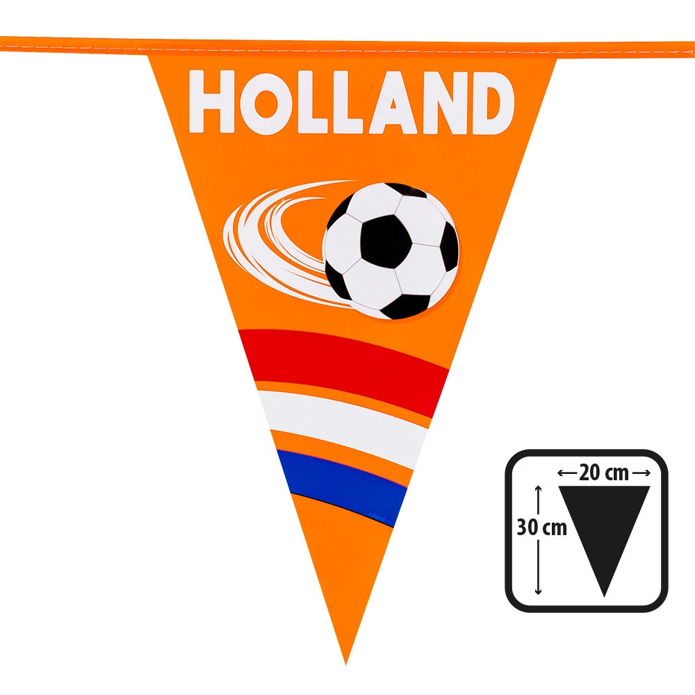 Oranje Vlaggenlijn Holland met Voetbal 6 Meter