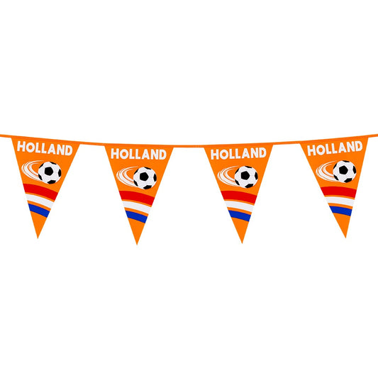 Oranje Vlaggenlijn Holland met Voetbal 6 Meter