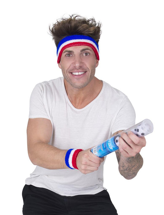 Zweetbanden Set Rood-Wit-Blauw – Hoofdband + Polsband | OP=OP
