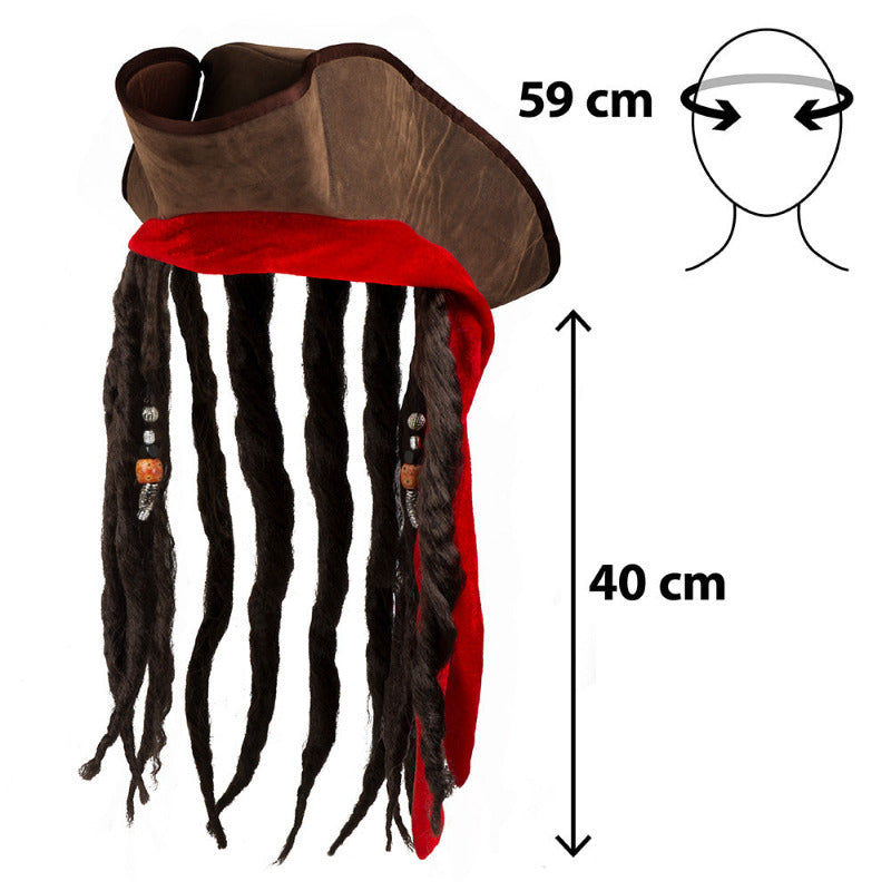 Piratenhoed met Lang Haar