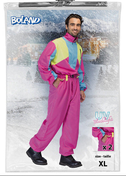 Skipak Snow Blizzard Dude heren neon roze jaren 80 foute party outfit