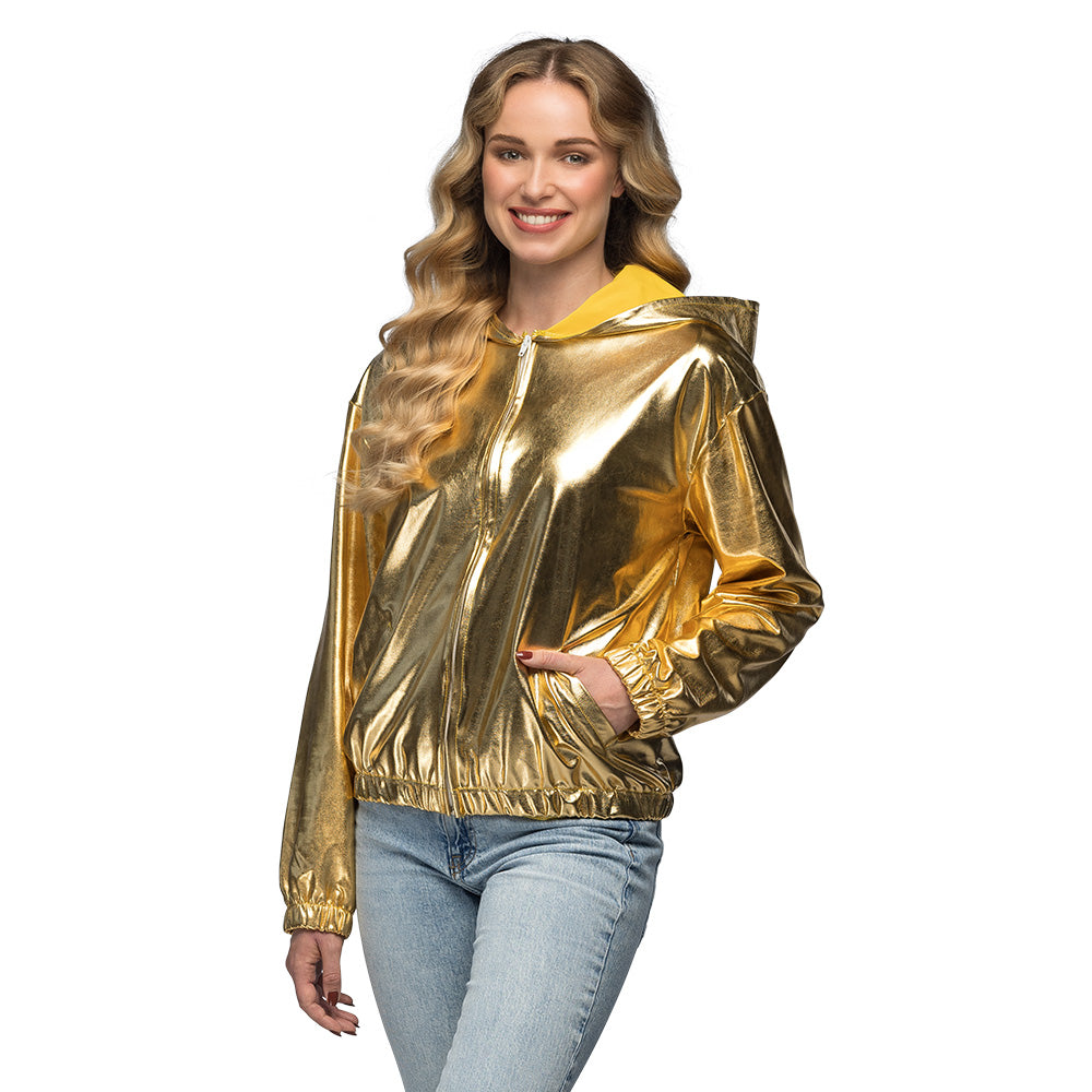 Gouden jasje metallic dames