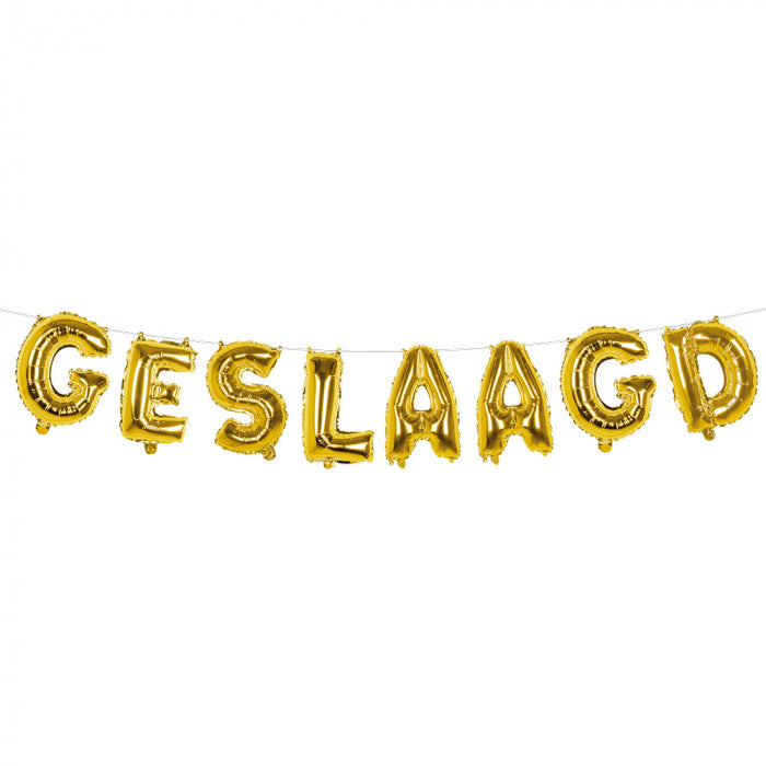 geslaagd letterslinger goud